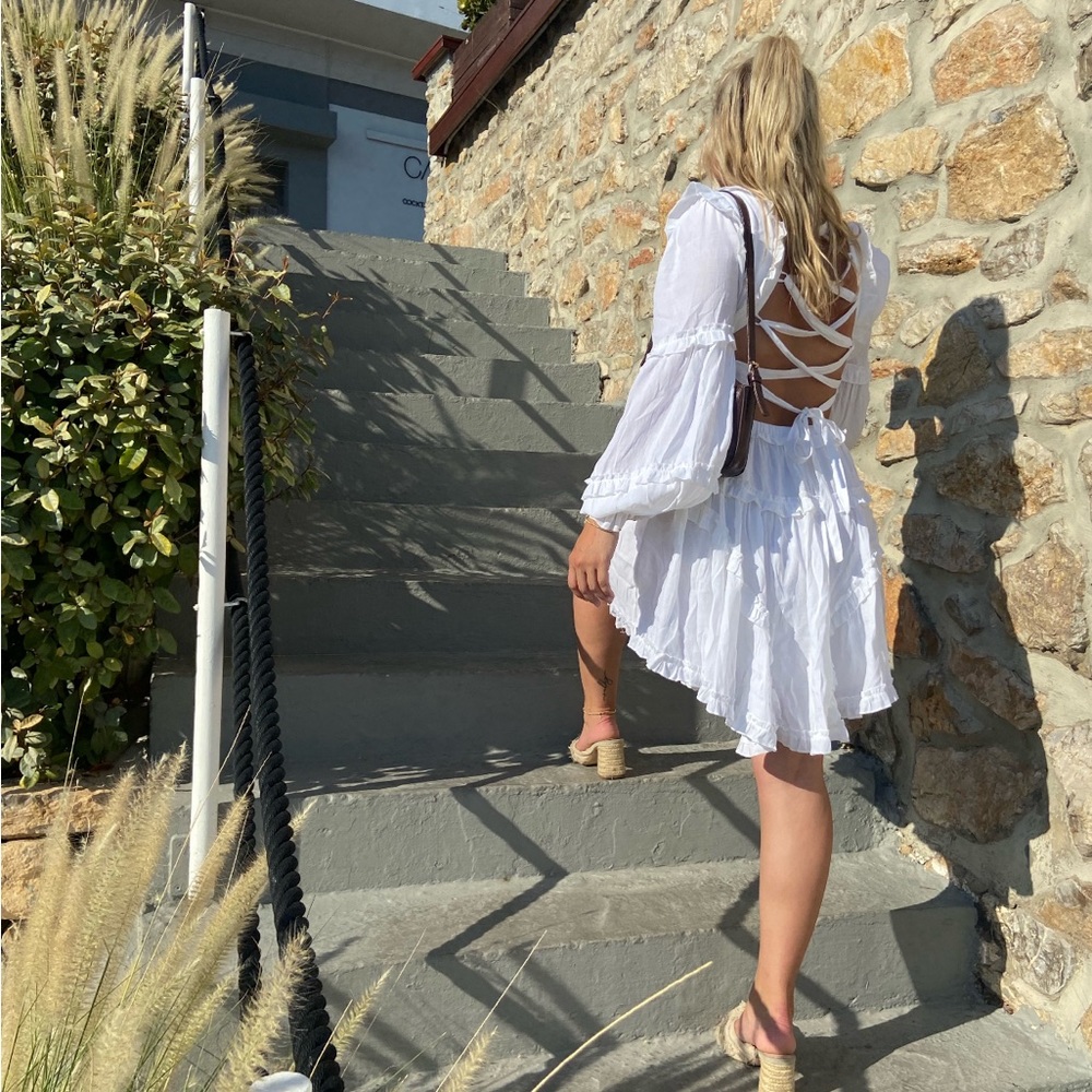 MAMA MIA WHITE SUMMER RUFFLE DRESS